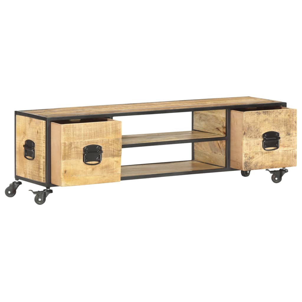 Tv Stolek 130 X 30 X 39 Cm Masivní Mangovníkové Dřevo
