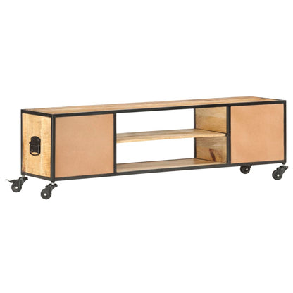 Tv Stolek 130 X 30 X 39 Cm Masivní Mangovníkové Dřevo