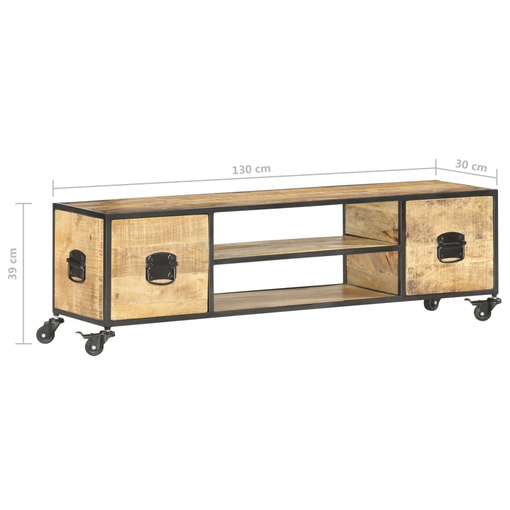 Tv Stolek 130 X 30 X 39 Cm Masivní Mangovníkové Dřevo