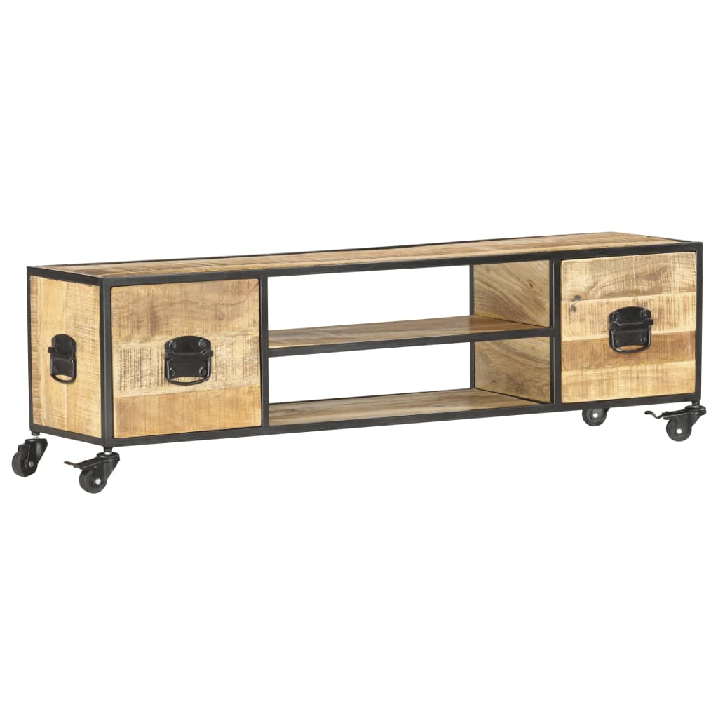 Tv Stolek 130 X 30 X 39 Cm Masivní Mangovníkové Dřevo