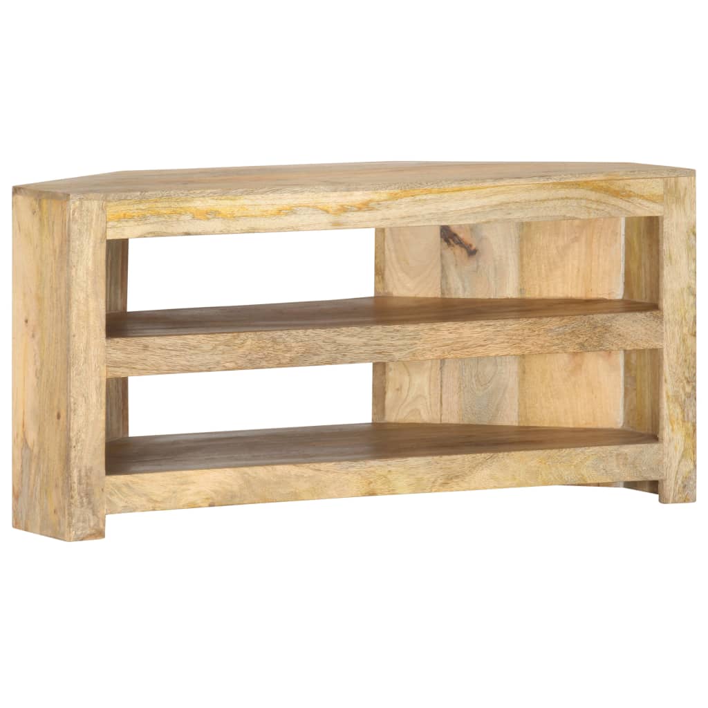 Rohový Tv Stolek 90 X 45 X 45 Cm Masivní Mangovníkové Dřevo