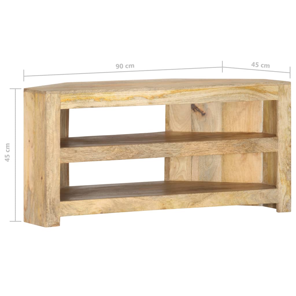 Rohový Tv Stolek 90 X 45 X 45 Cm Masivní Mangovníkové Dřevo