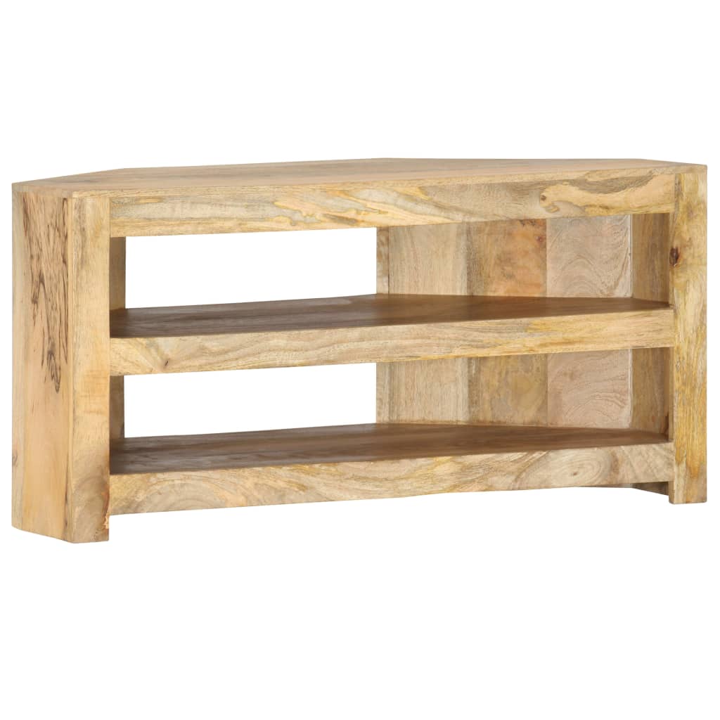 Rohový Tv Stolek 90 X 45 X 45 Cm Masivní Mangovníkové Dřevo