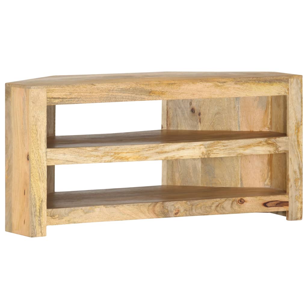 Rohový Tv Stolek 90 X 45 X 45 Cm Masivní Mangovníkové Dřevo