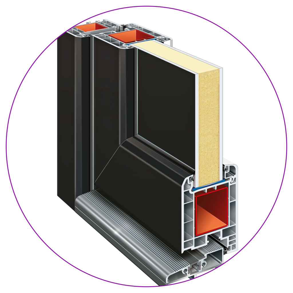 Vchodové Dveře Antracitové Antracitová Zvenku / Bílá Uvnitř
