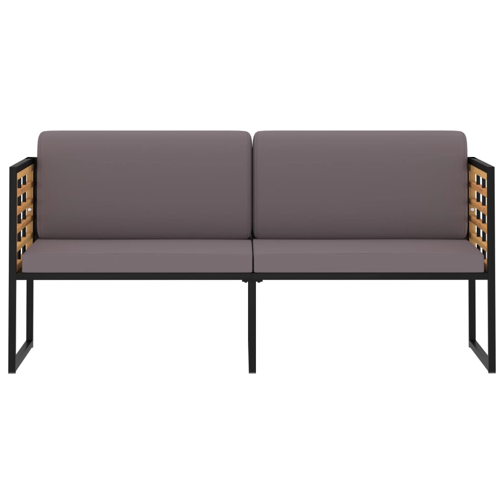 Zahradní Lavice S Poduškami 136 Cm Masivní Akácie Tmavě Šedá