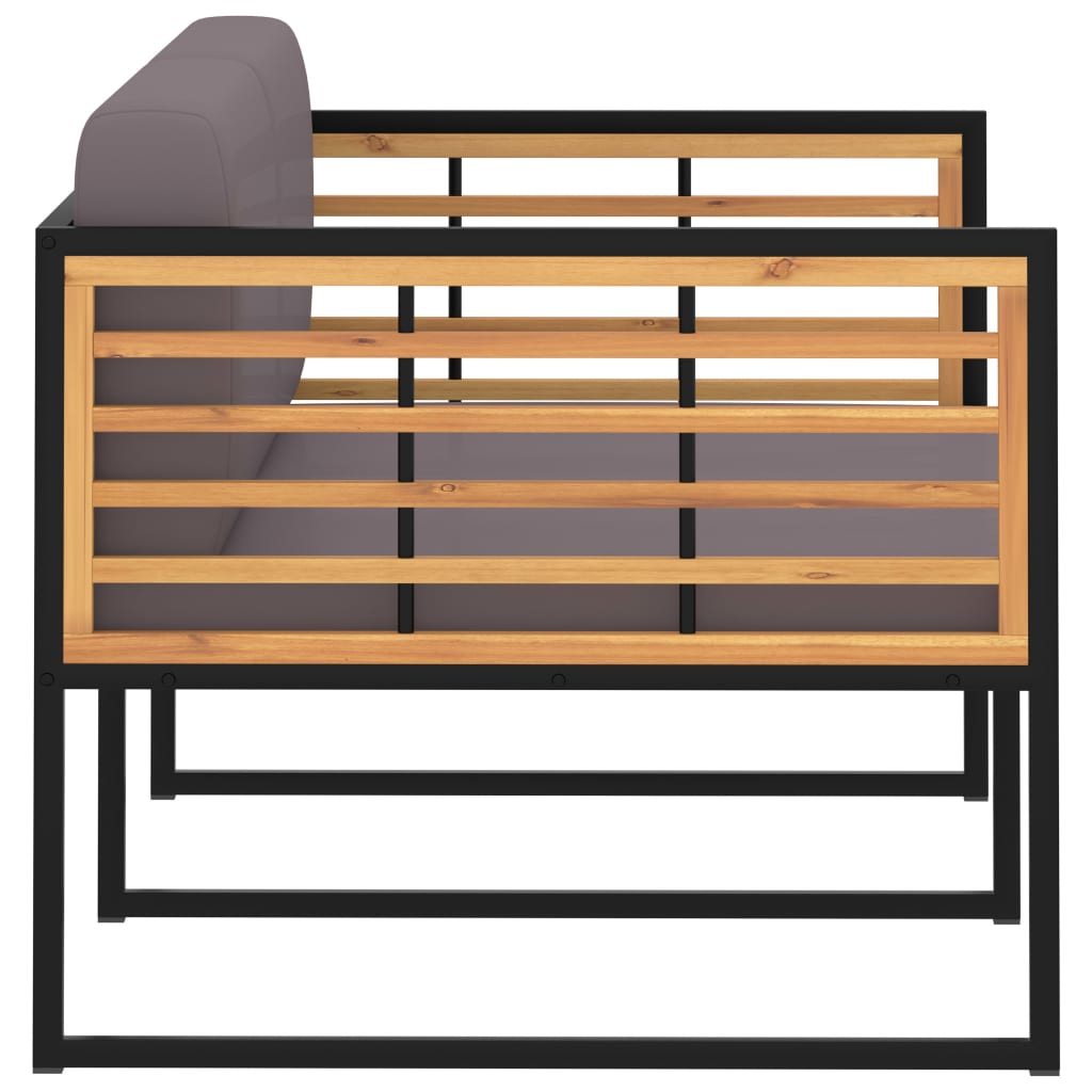 Zahradní Lavice S Poduškami 136 Cm Masivní Akácie Tmavě Šedá