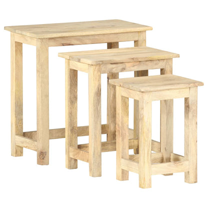 Hnízdové Stolky 3 Ks Masivní Mangovníkové Dřevo