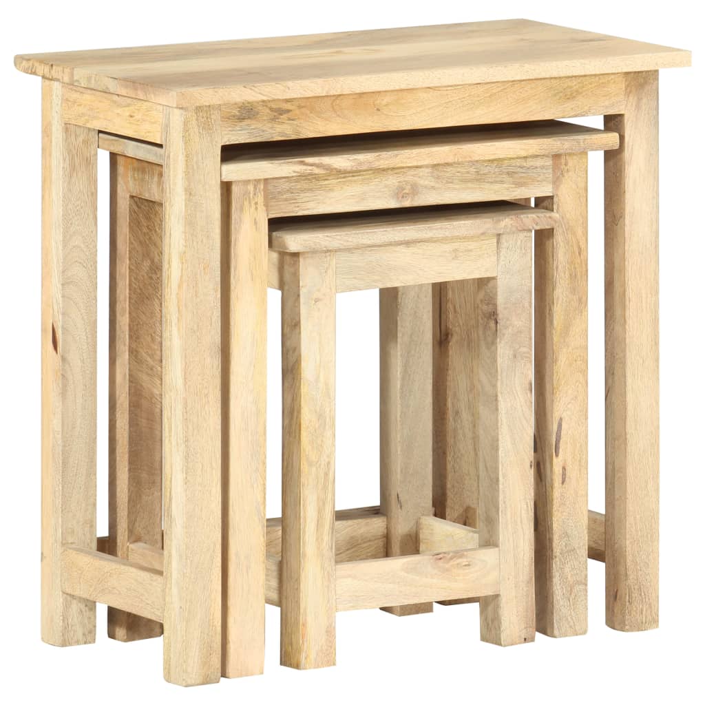 Hnízdové Stolky 3 Ks Masivní Mangovníkové Dřevo