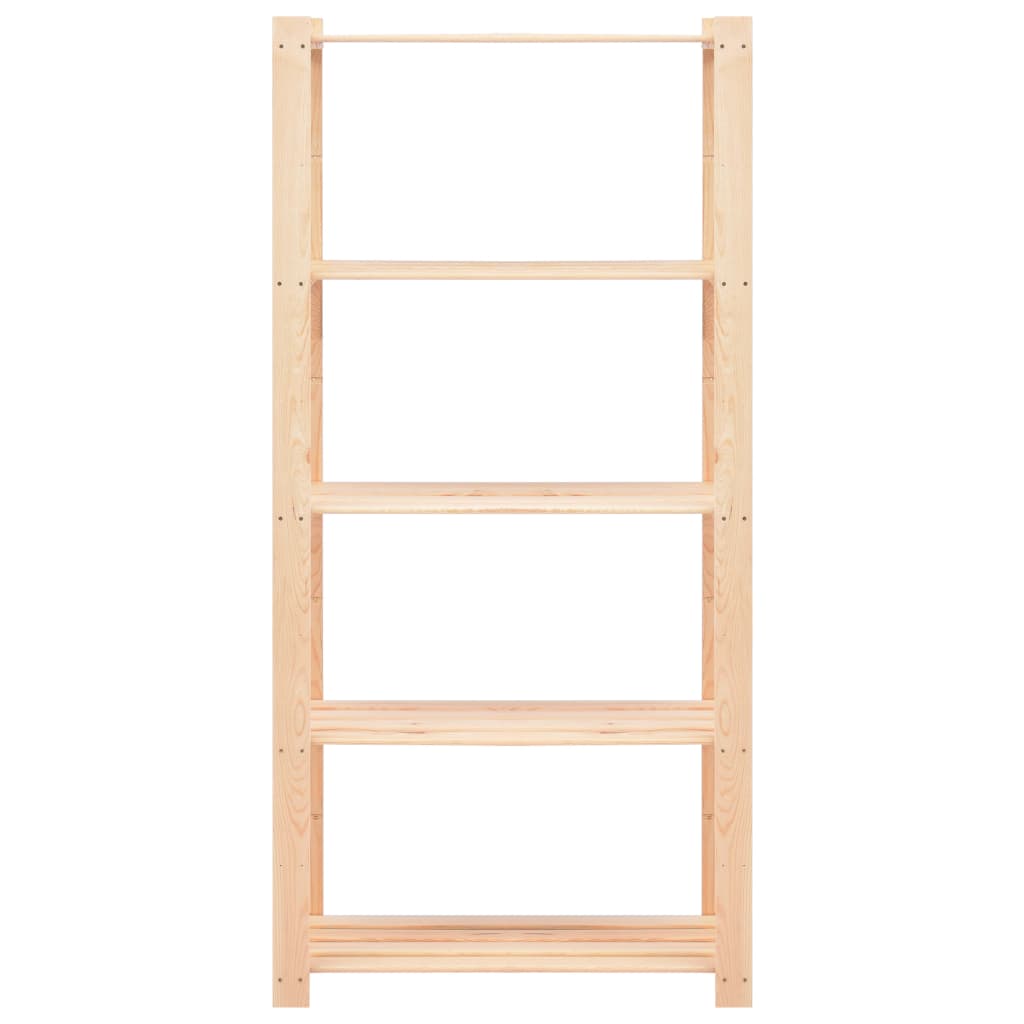 Úložný Regál 5 Polic 2 Ks 80X38X170 Cm Masivní Borovice 250 Kg