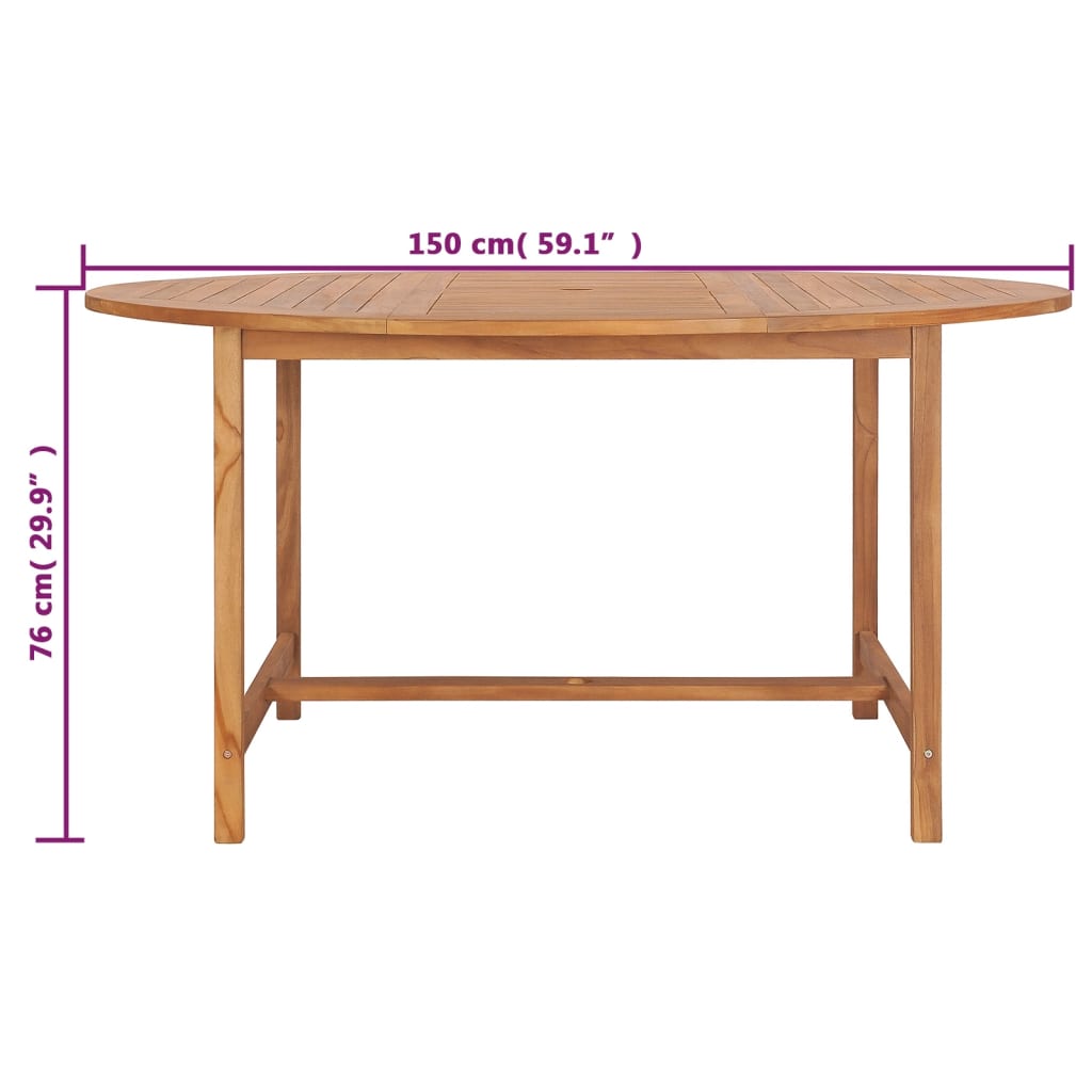 Zahradní Stůl 150 X 76 Cm Masivní Teakové Dřevo