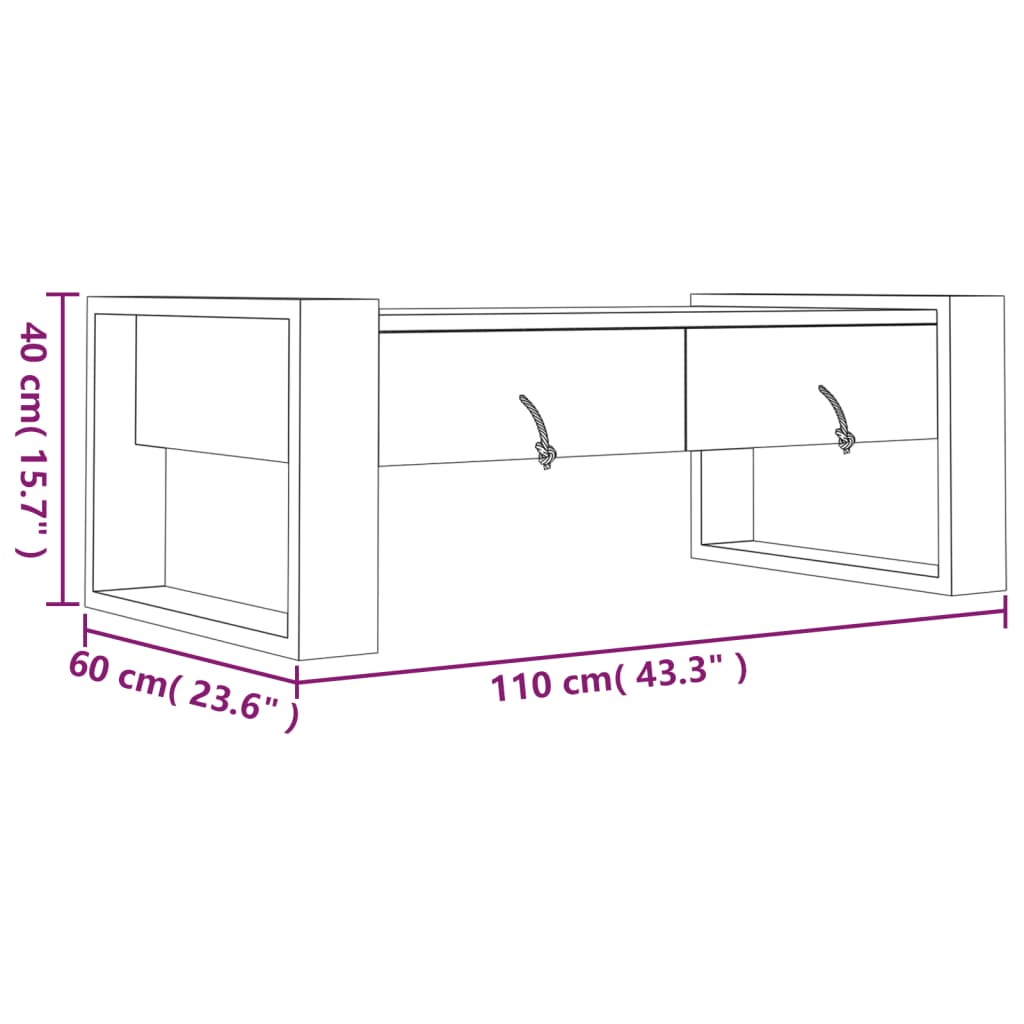 Konferenční Stolek 110 X 60 X 40 Cm Masivní Teakové Dřevo