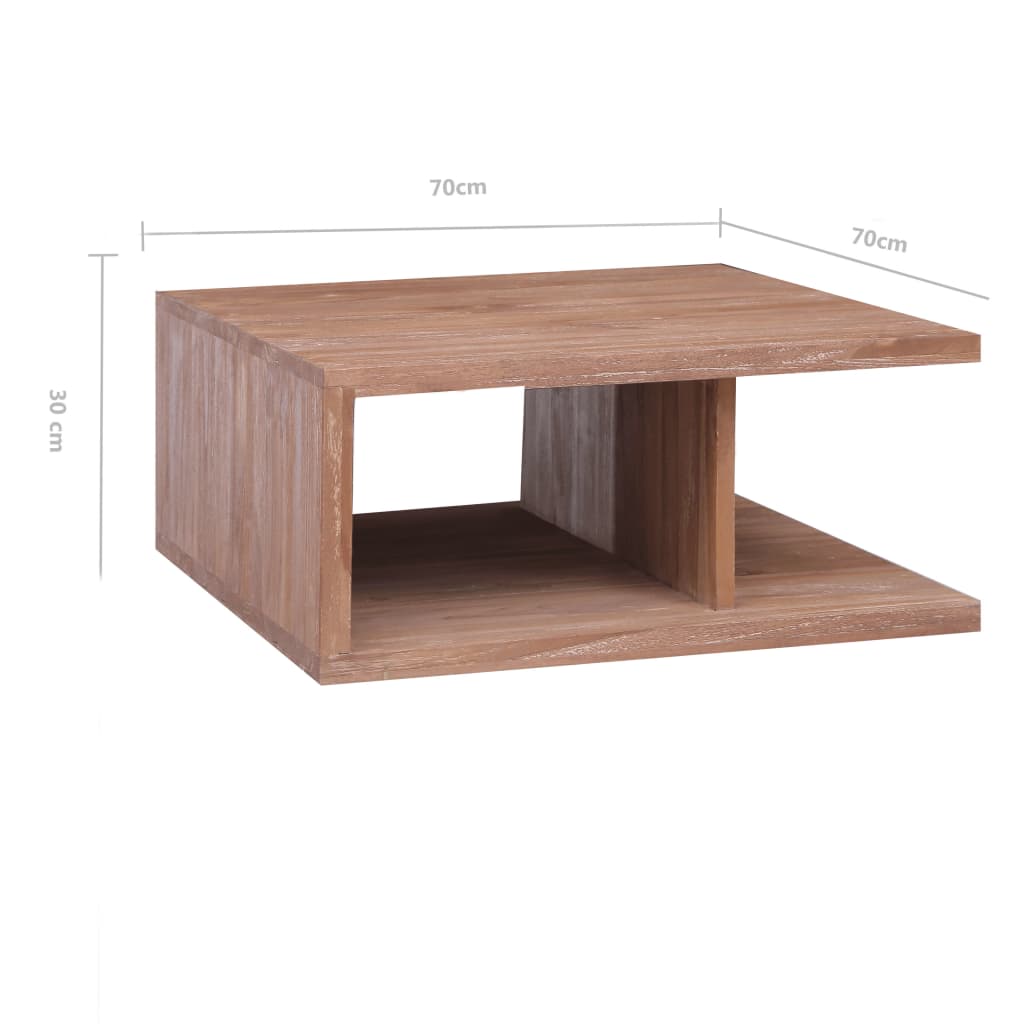 Konferenční Stolek 70 X 70 X 30 Cm Masivní Teakové Dřevo