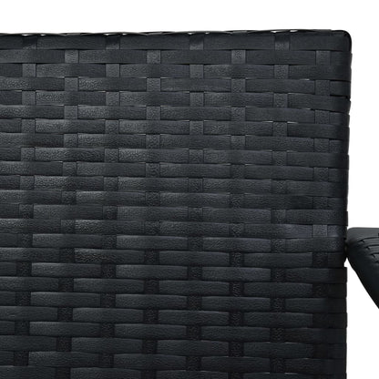 3Místná Zahradní Houpačka Se Stříškou Polyratan Černá