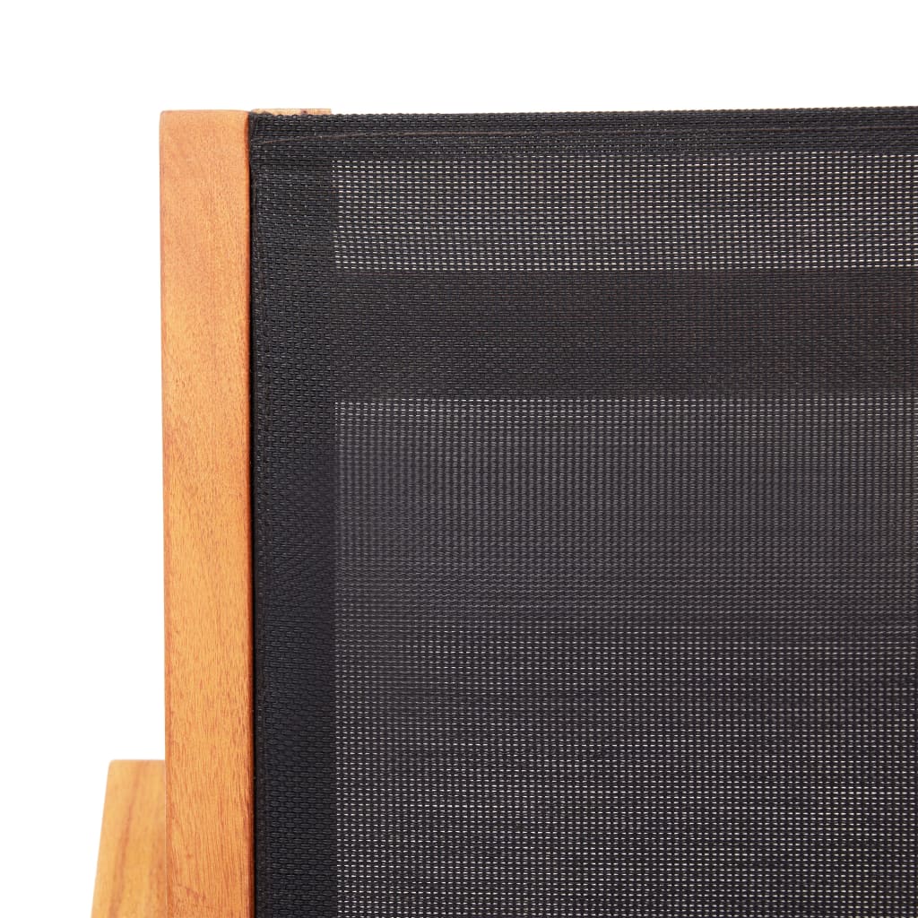 Zahradní Křeslo Černé Masivní Eukalyptus A Textilen