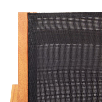 Zahradní Křeslo Černé Masivní Eukalyptus A Textilen