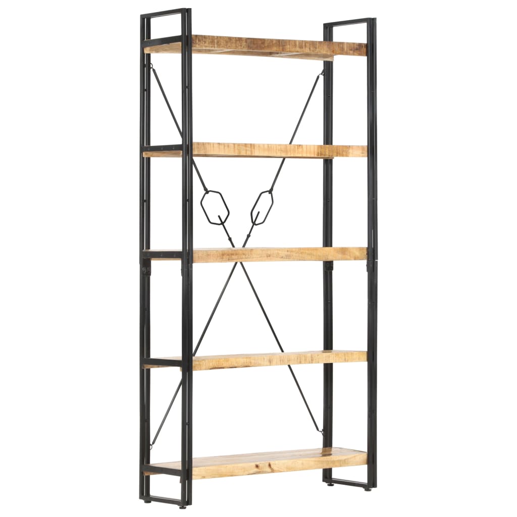 Knihovna Se 3 Policemi 90 X 30 X Masivní Mangovník Hnědá