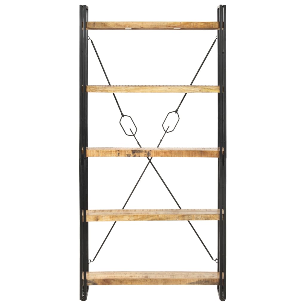 Knihovna S 5 Policemi 90X30X180 Cm Masivní Mangovníkové Dřevo