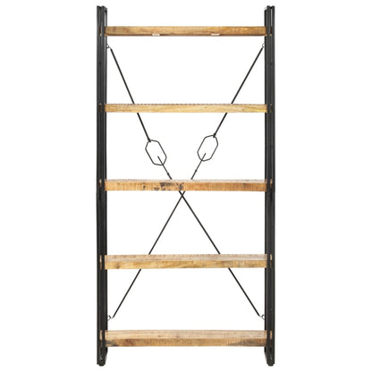 Knihovna S 5 Policemi 90X30X180 Cm Masivní Mangovníkové Dřevo