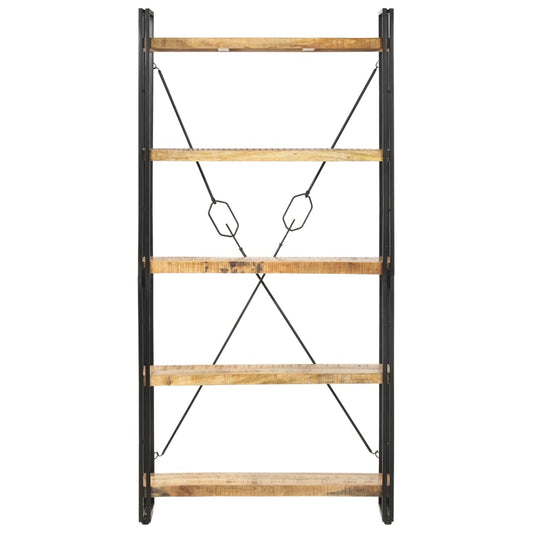 Knihovna S 5 Policemi 90X30X180 Cm Masivní Mangovníkové Dřevo