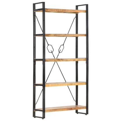 Knihovna S 5 Policemi 90X30X180 Cm Masivní Mangovníkové Dřevo
