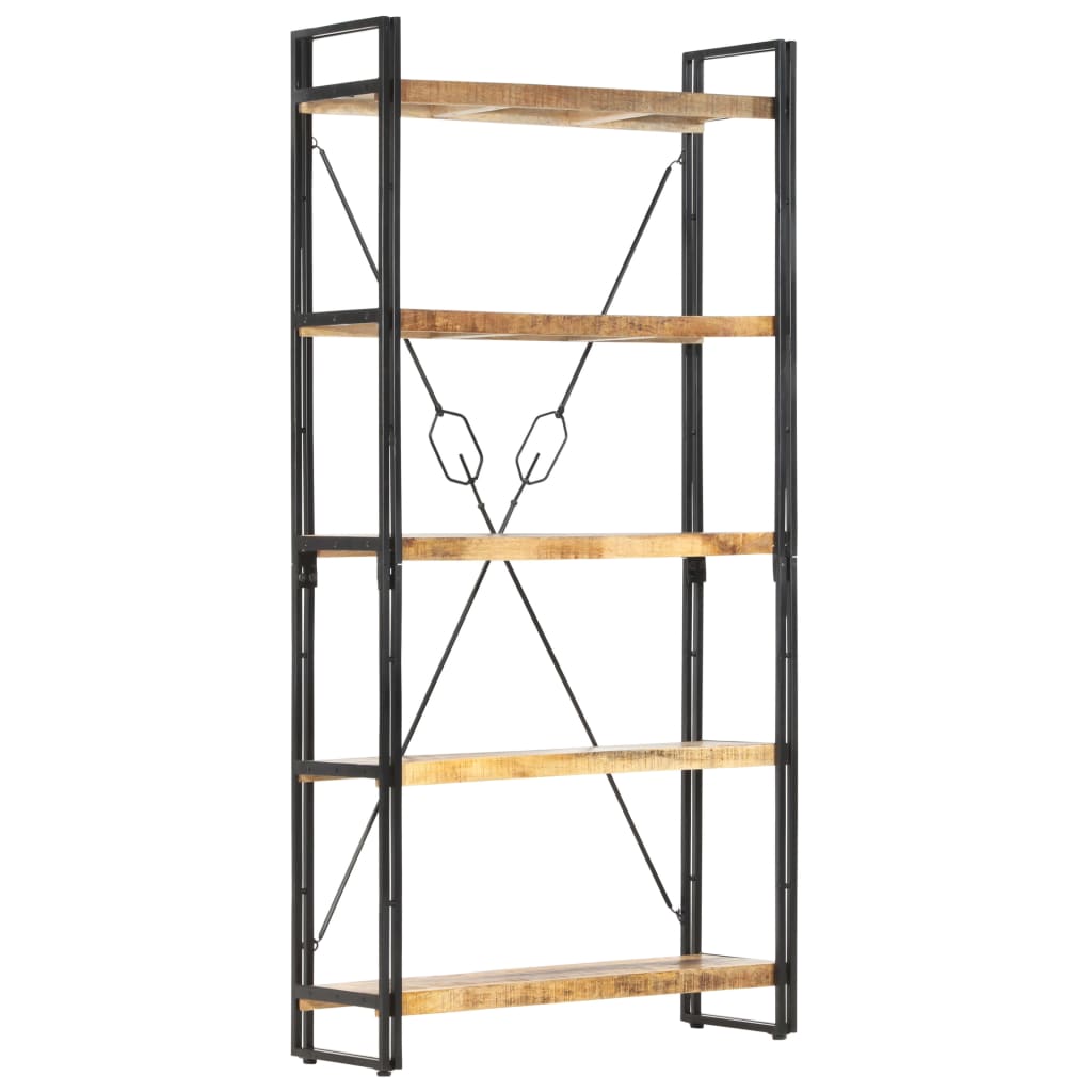 Knihovna S 5 Policemi 90X30X180 Cm Masivní Mangovníkové Dřevo