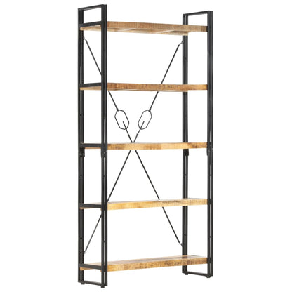 Knihovna S 5 Policemi 90X30X180 Cm Masivní Mangovníkové Dřevo
