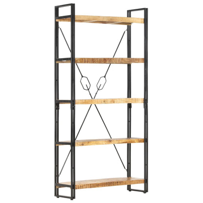 Knihovna S 5 Policemi 90X30X180 Cm Masivní Mangovníkové Dřevo