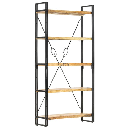 Knihovna S 5 Policemi 90X30X180 Cm Masivní Mangovníkové Dřevo