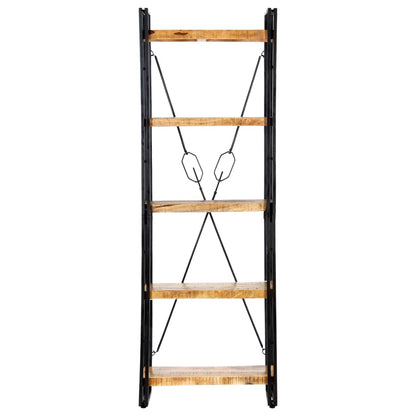 Knihovna S 5 Policemi 60 X 30 X 180 Cm Masivní Mangovník