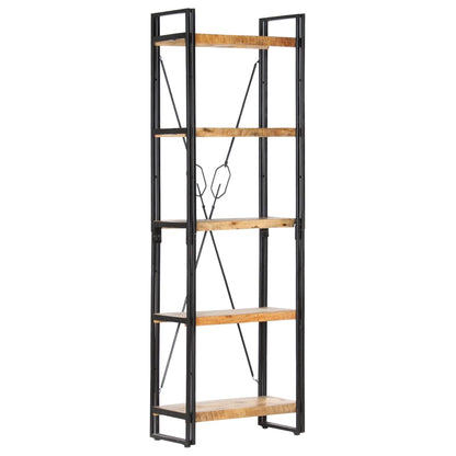 Knihovna S 5 Policemi 60 X 30 X 180 Cm Masivní Mangovník