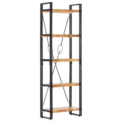 Knihovna S 5 Policemi 60 X 30 X 180 Cm Masivní Mangovník