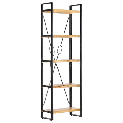 Knihovna S 5 Policemi 60 X 30 X 180 Cm Masivní Mangovník