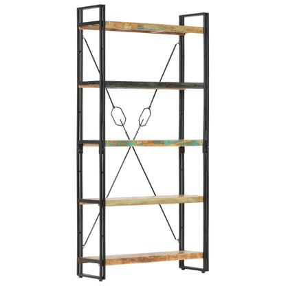 Knihovna S 5 Policemi 90X30X180 Cm Masivní Recyklované Dřevo