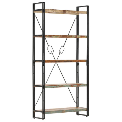 Knihovna S 5 Policemi 90X30X180 Cm Masivní Recyklované Dřevo