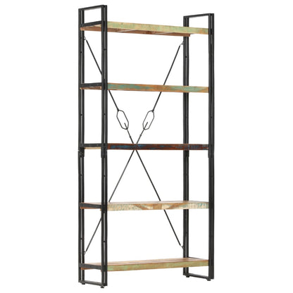 Knihovna S 5 Policemi 90X30X180 Cm Masivní Recyklované Dřevo