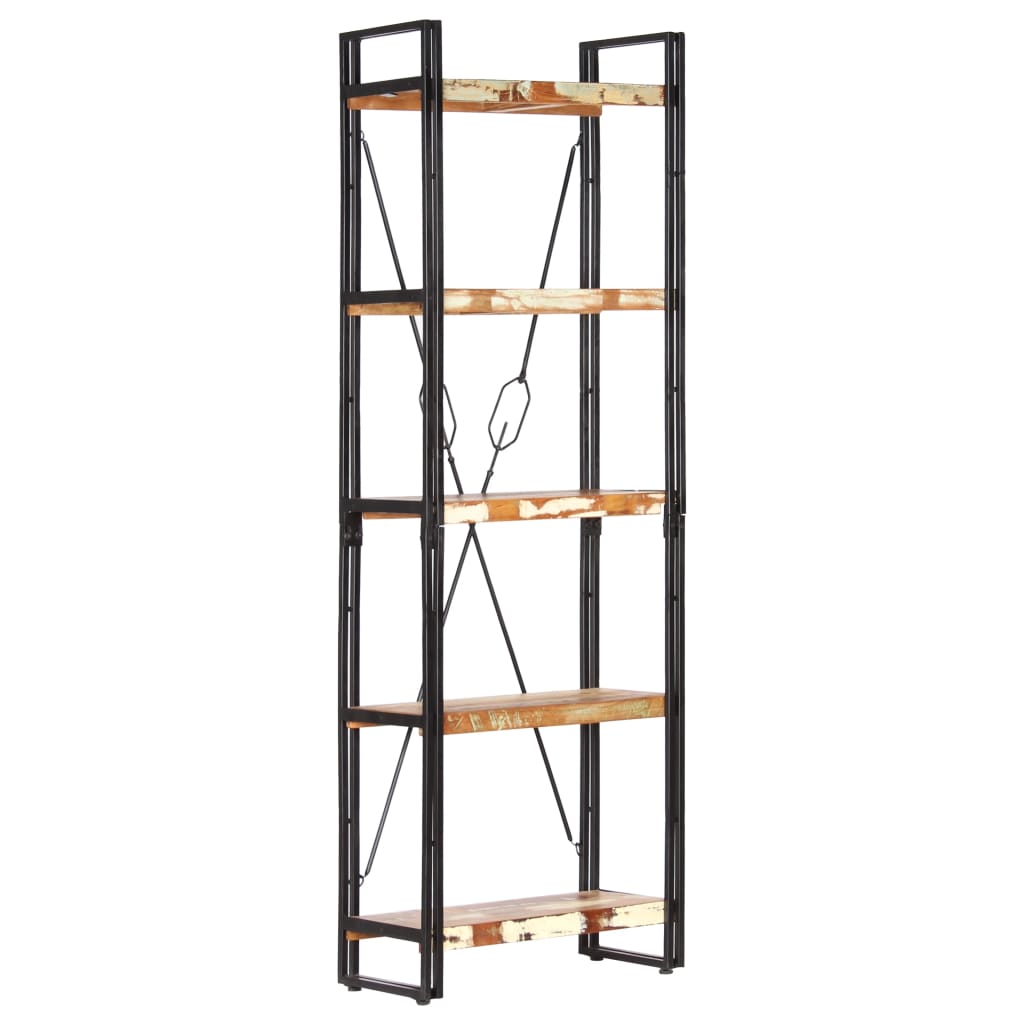 Knihovna S 5 Policemi 60X30X180 Cm Masivní Recyklované Dřevo