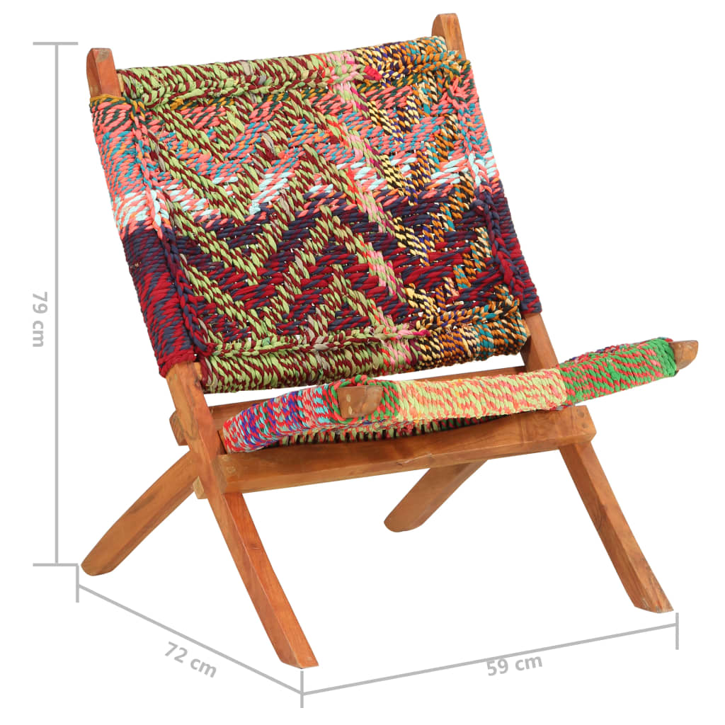 Skládací Chindi Židle Vícebarevná Textil