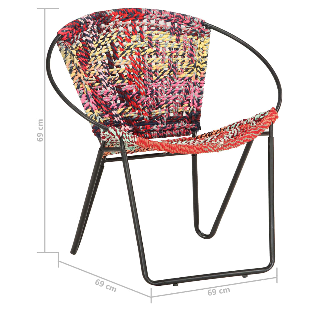 Kruhové Křeslo Vícebarevné Chindi Textil