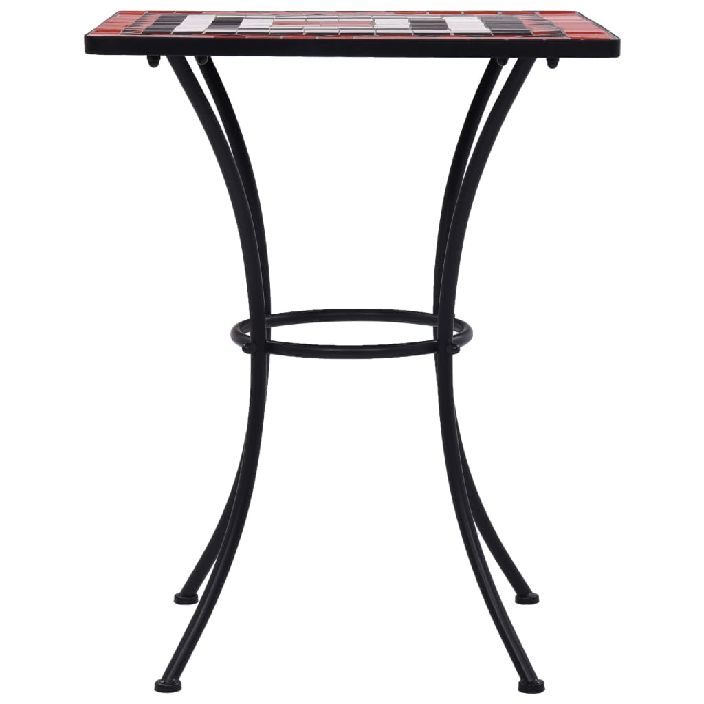 3Dílný Mozaikový Bistro Set Keramický Terakotovo-Bílý
