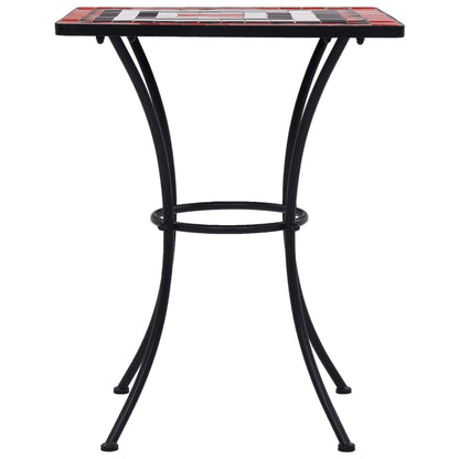 3Dílný Mozaikový Bistro Set Keramický Terakotovo-Bílý