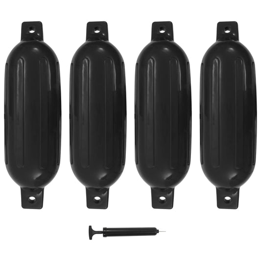 Lodní fender 4 ks černý 58,5 x 16,5 cm PVC