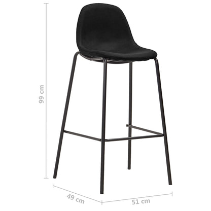 Barové Židle 6 Ks Černé Textil