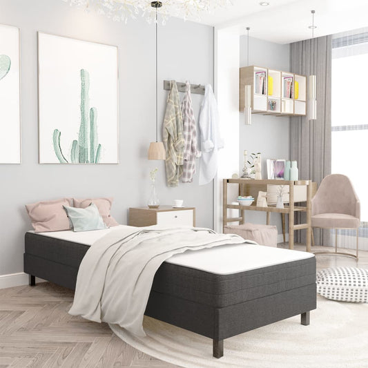 Postel Boxspring Šedá Textil