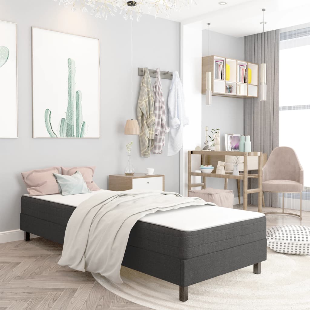 Postel Boxspring Šedá Textil