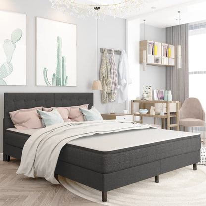 Prošívané Čelo Postele Tmavě Šedé Textil 180 X 200 Cm