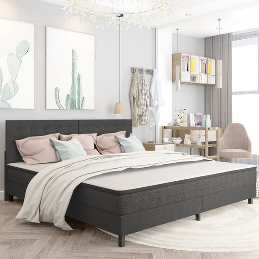 Prošívané Čelo Postele Tmavě Šedé Textil 200 X 200 Cm
