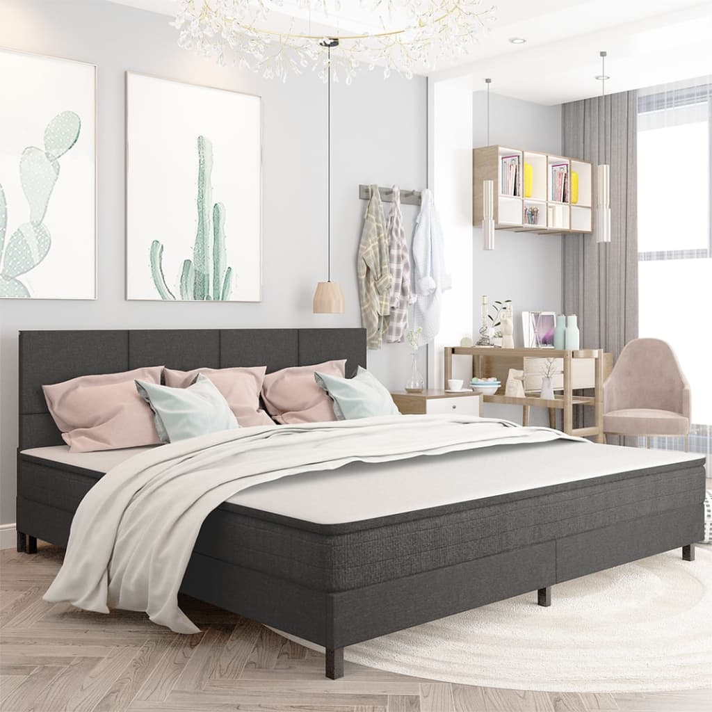Čelo Postele Tmavě Šedé Textil 200 X 200 Cm