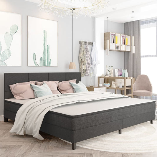 Čelo Postele Tmavě Šedé Textil 200 X 200 Cm