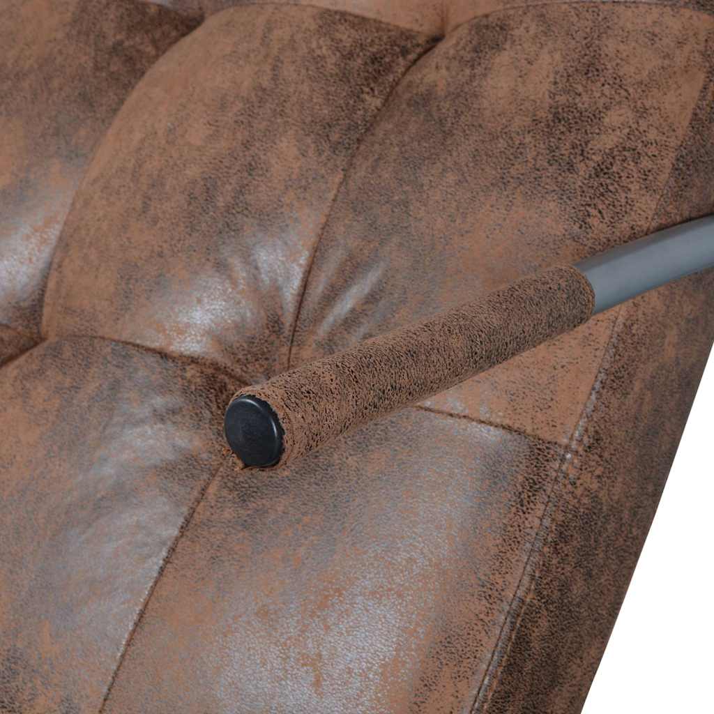 Chaise Longue S Polštářem, Hnědý, Vzhled Semiše